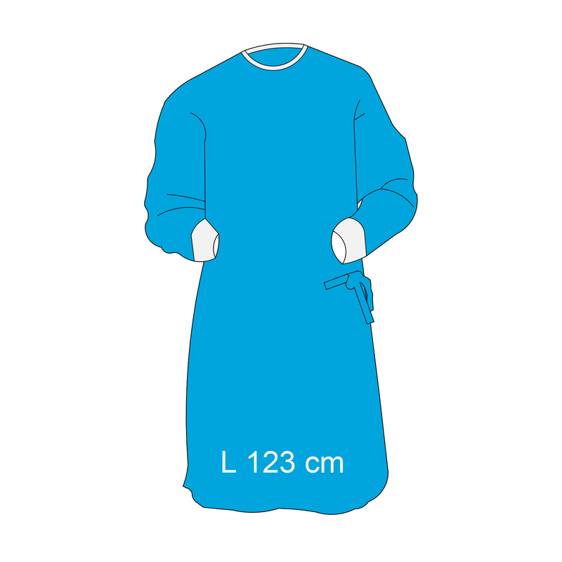 Халат хірургічний, полегшений, розмір L, на зав’язках, з манжетою